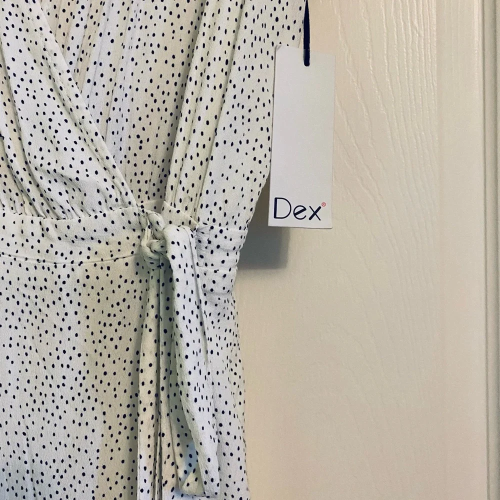 NWT  White and Black Polka Dot Mini Dress - Picture 7 of 8